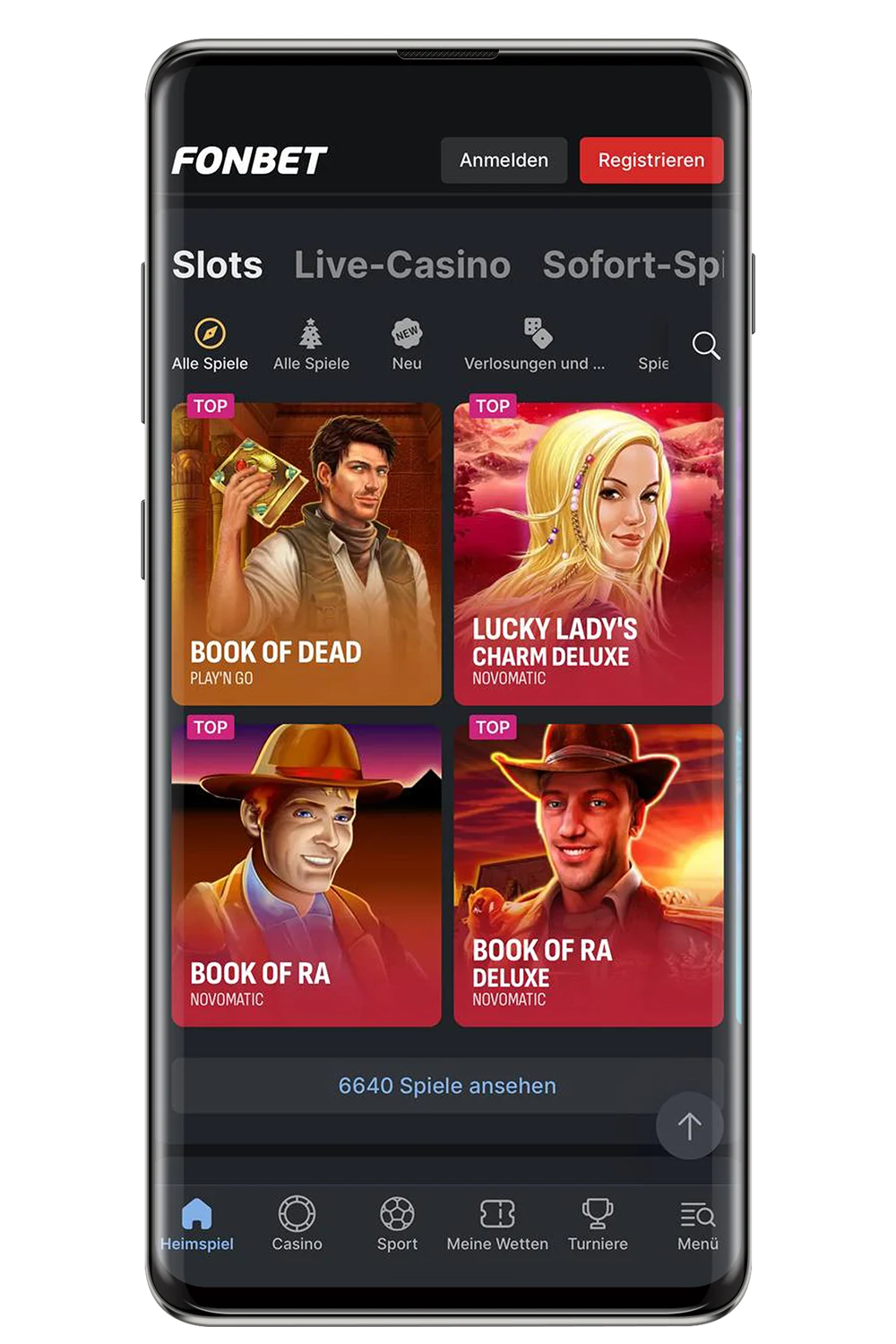 Screenshot von der offiziellen Website