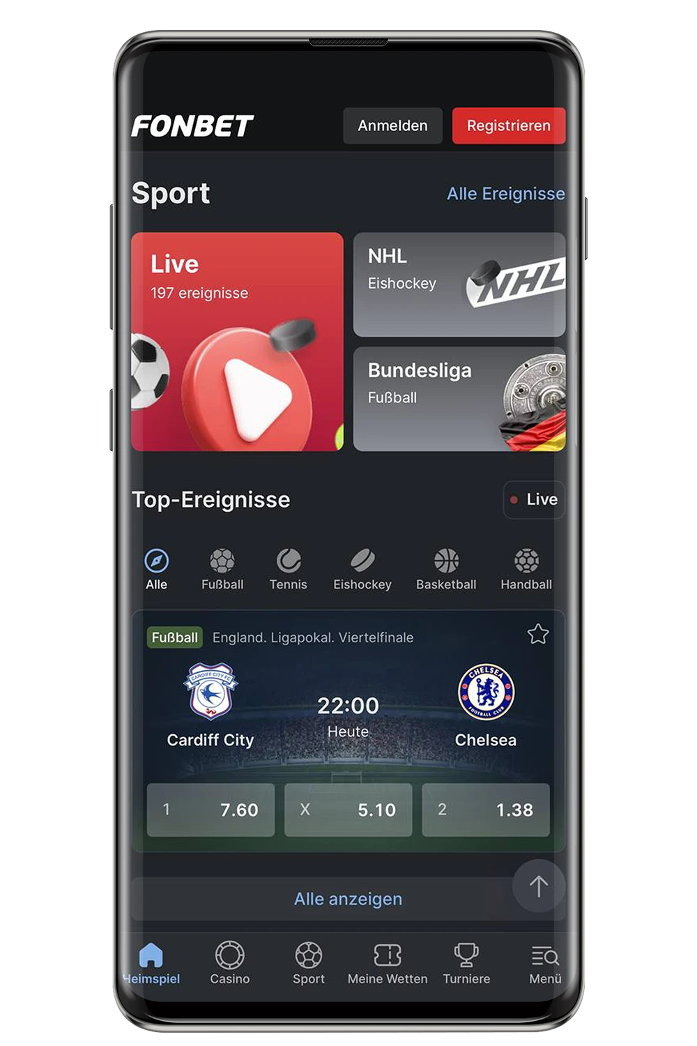 Screenshot von der offiziellen Website