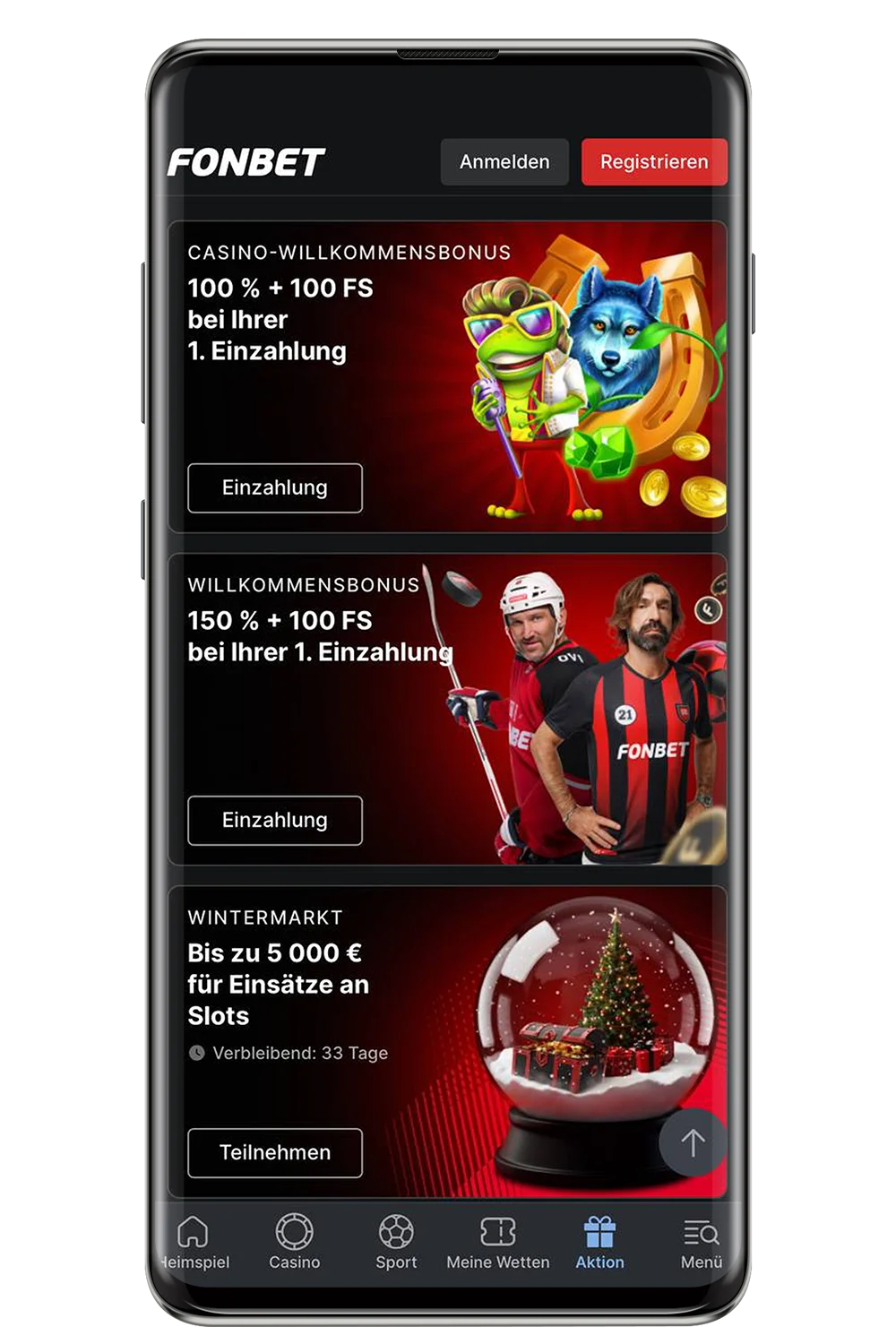 Screenshot von der offiziellen Website